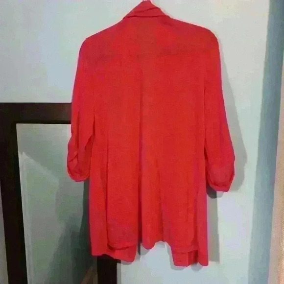 essentials by MIlano cardigan sweater, coral size L - Picture 3 of 5